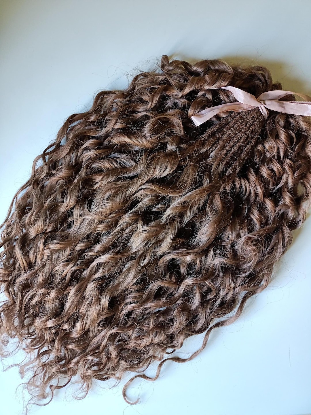 60 Brown Thick Wavy Curly Dreads Hair Extensions Amazon.com : 20 Inch Curly Dreadlocks Extensions Wavy  main image 3