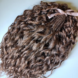 Brown Wavy Dreadlocks, Curly Synthetic Hair Extensions, 24 Inch