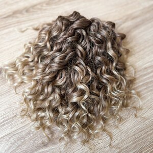 Blonde Curly Hair Extensions Double Ended, Synthetic Boho Braid in Curls, Natural Look Ombre Crochet Dreadlock Extensions with Wavy Ends