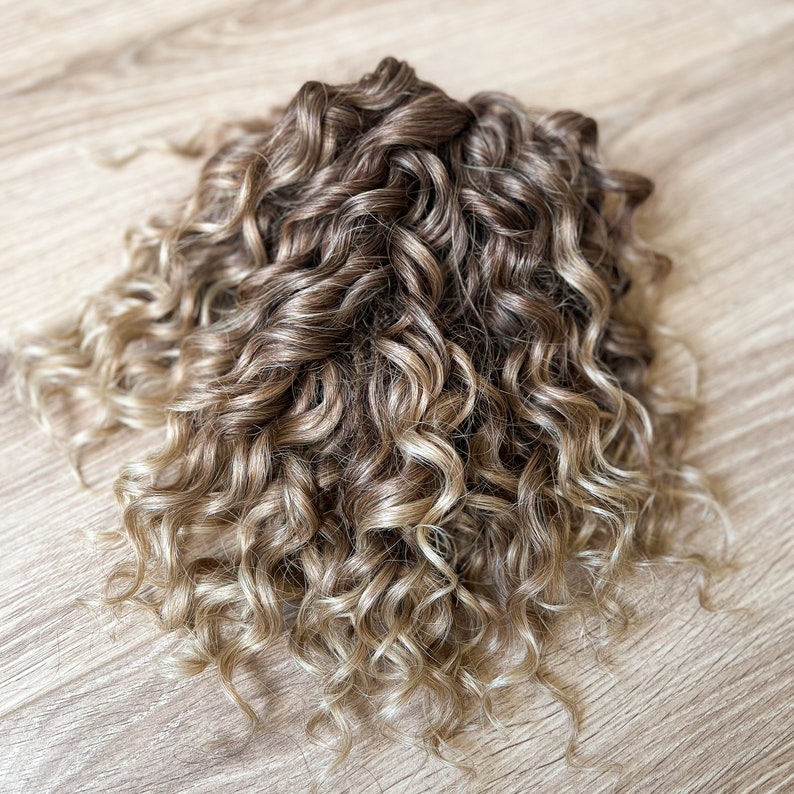Blonde Curly Hair Extensions Double Ended, Synthetic Boho Braid in Curls, Natural Look Ombre Crochet Dreadlock Extensions with Wavy Ends