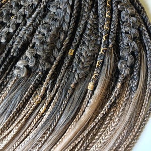 Boho Ombre blonde braids with straight loose ends, Braids synthetic locks, wheat braids with a free end, Soft braid extension for festival