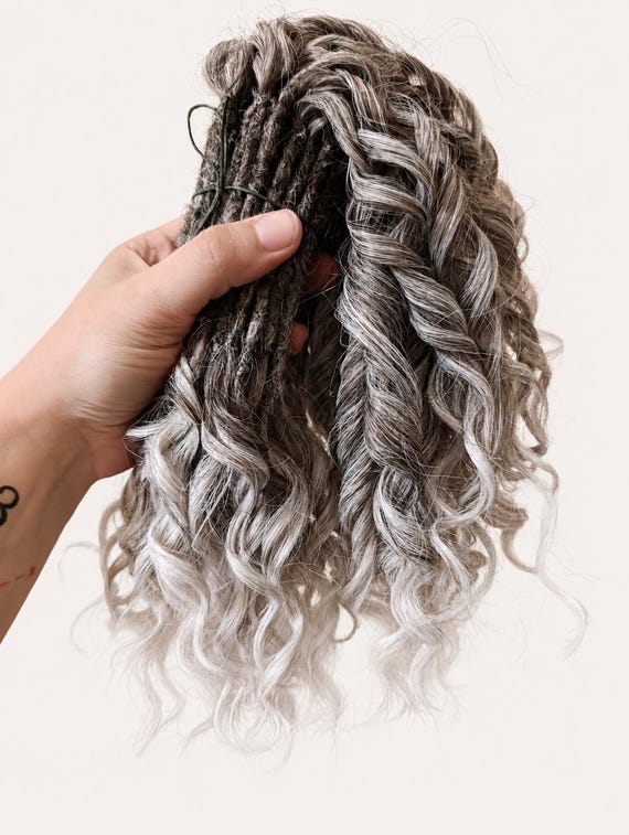 Dark Brown Ash Blonde Curly Dreads, Boho Dreadlock Extensions, Short Crochet Hair, Long Hair