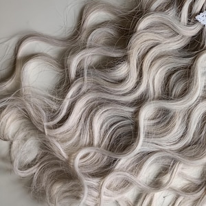 SE Easy Comb Platinum Wave Curls/ Loose Wave and Curls/ Ash Blonde Distressed Boho Faux Goddess Locs/ Synthetic Waved Dreadlocks Extensions