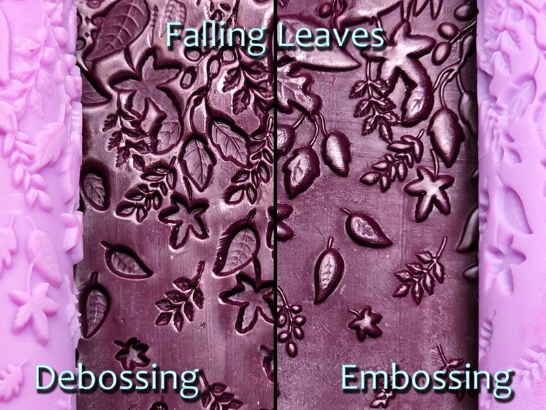 Debossing Patterns Falling Leaves Intricate Detail Texture Roller - Etsy