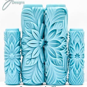 Geometrische Blumen Tiefe Impression Textur Walze