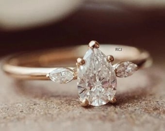 Moissanite Verlobungsring: Vintage Jubiläumsring