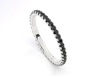 Black Diamond CZ Sterling Silber voll Eternity Ring