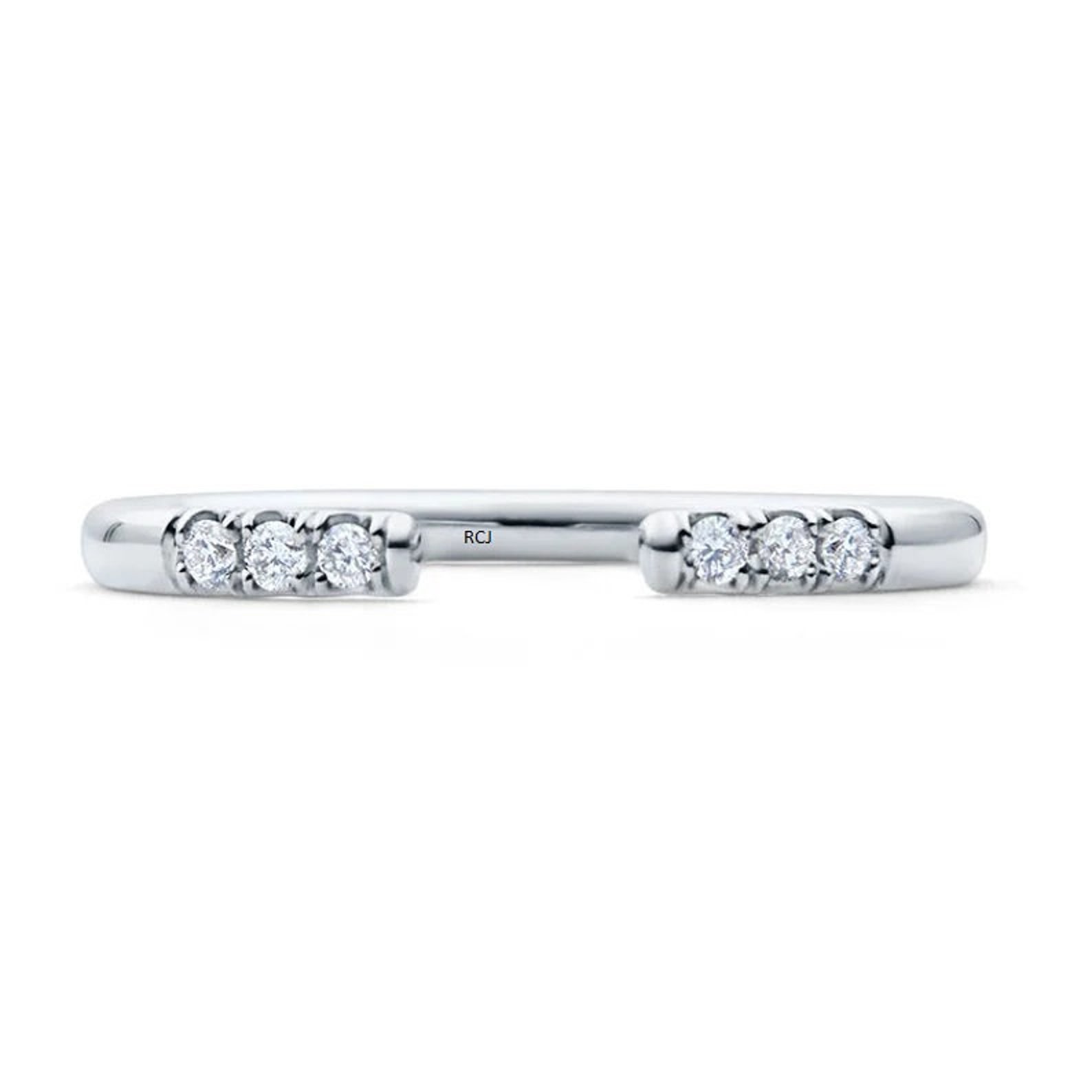 14K Gold Open Diamond Ring: Handmade Wedding Band Guard - Etsy