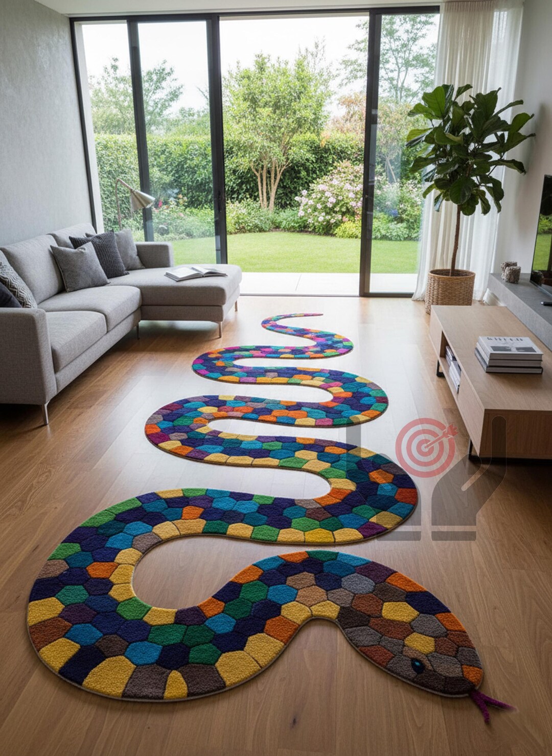 Hand-tufted Wool Snake Rug: Colorful Serpent Runner - Etsy