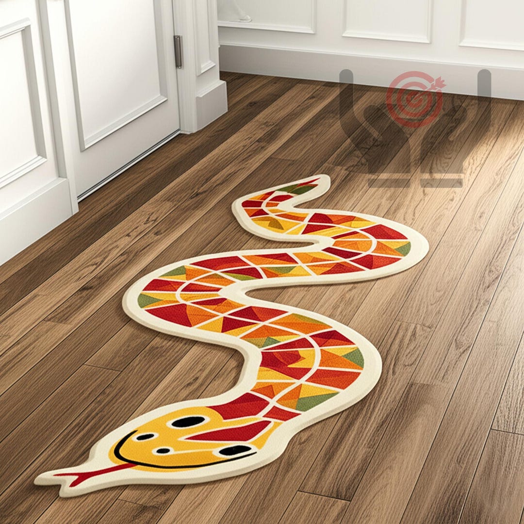 Whitesnake Rug Hand-tufted Wool Snake Rug: Bold Serpent Runner, 3x9 Ft - Etsy