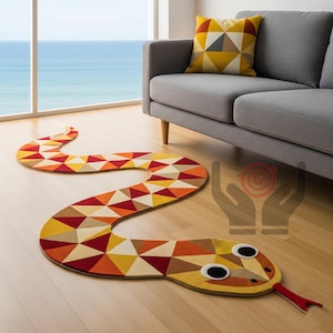 Hand-Tufted Wool Snake Rug: Bold Serpent Runner, 3x9ft