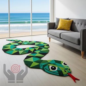 Hand-Tufted Wool Snake Rug: Bold Serpent Runner, 3x9 ft