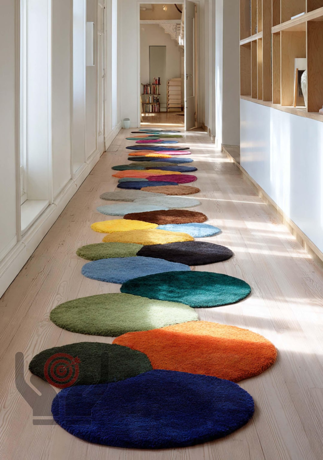 Colorful Wool Circle Runner Rug – Modern Hallway Carpet - Etsy