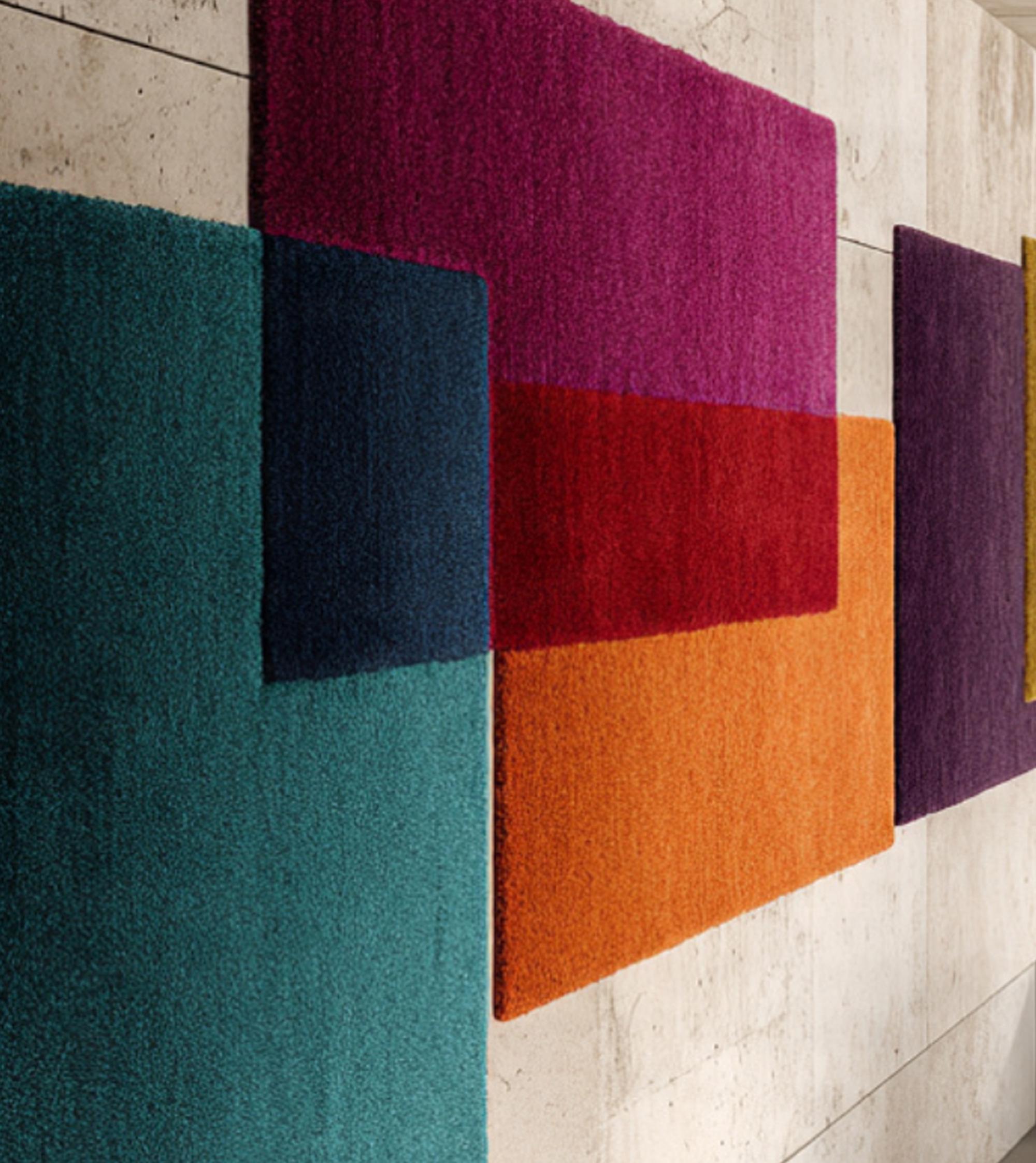 Colorful Wool Rectangle Runner Rug – Modern Hallway Carpet. - Etsy