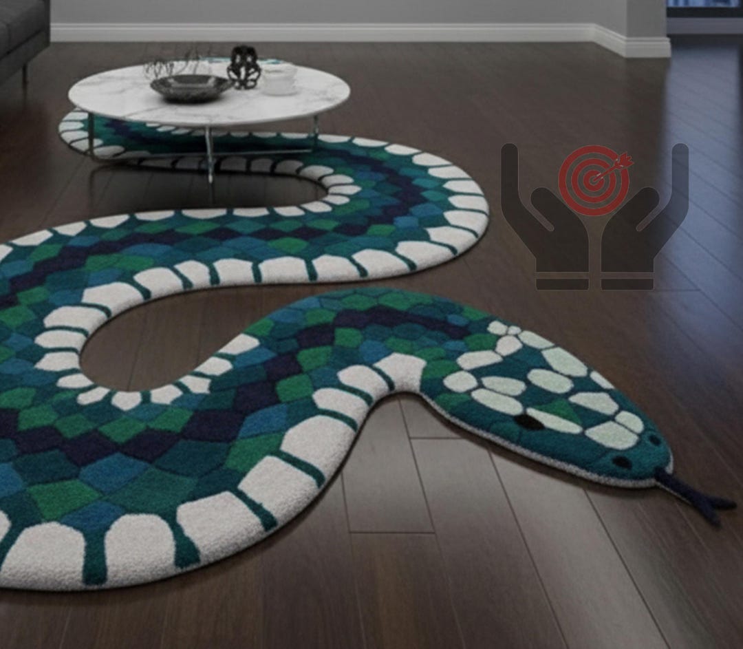Hand-tufted Wool Snake Rug: Modern Serpent Runner Rug - Etsy UK