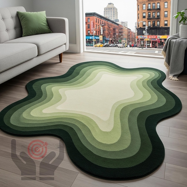 Hand-Tufted Franky Wool Wavy  Rug: Colourful Modern Accent Rug.