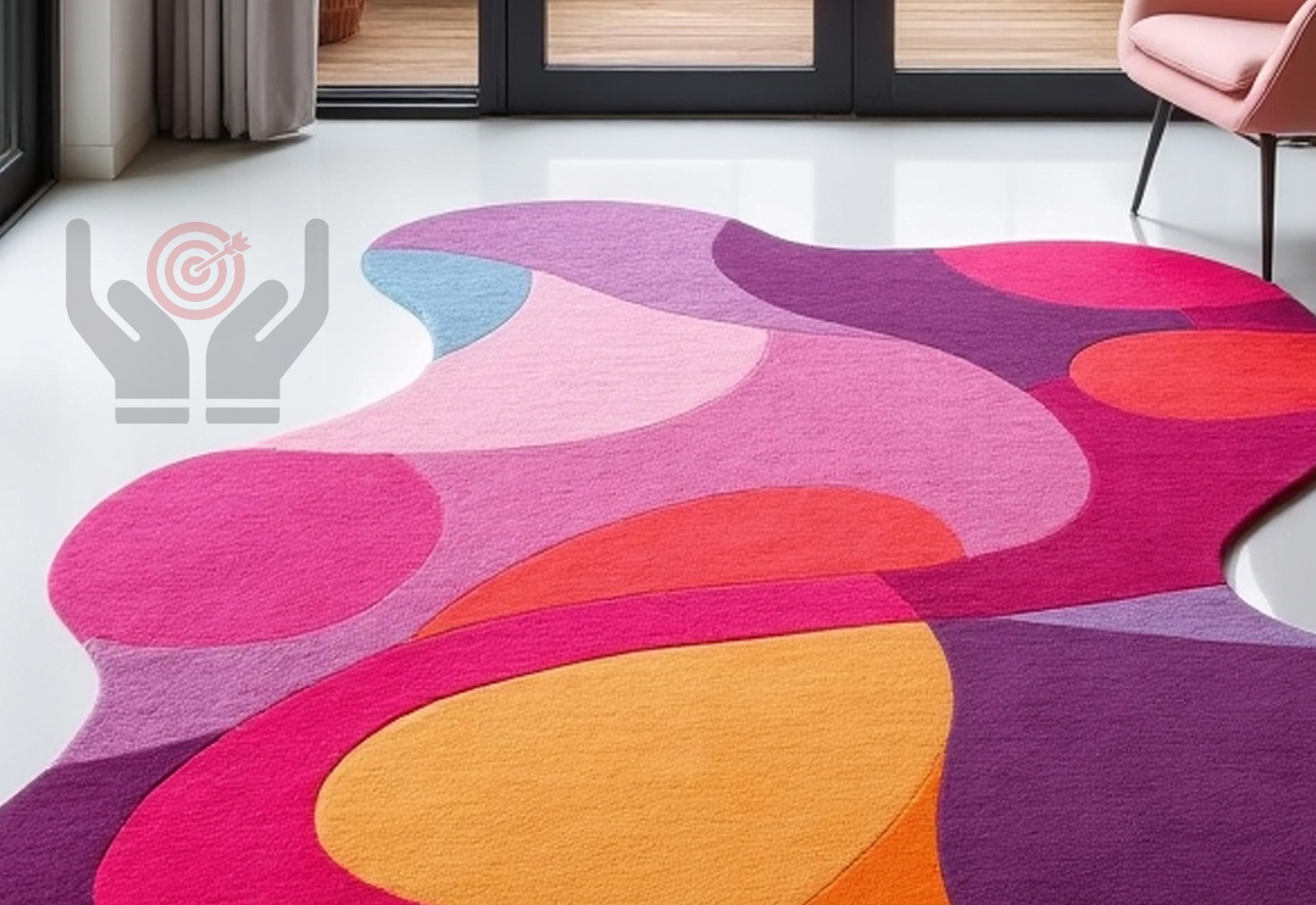 Hand-tufted Wool Rug: Irregular Abstract Design, Multi-color - Etsy