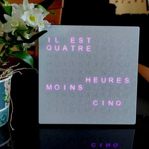 PENDULE / HORLOGE TEXTE V2 en Français Word clock