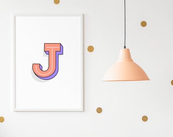 J Letter Print