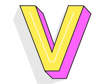 V Letter Print