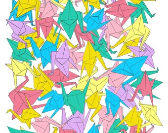 Origami Crane Digital Print - Home Decor