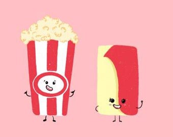 Popcorn and Butter | Best Friends | Digital Download | PDF File | Valentines Card | Kitchen Decor