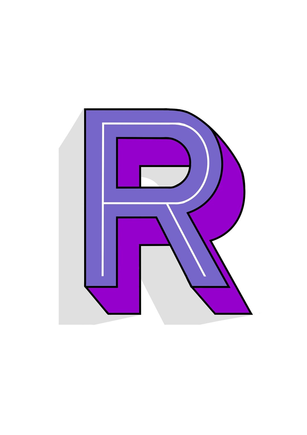 R Letter Print - Etsy
