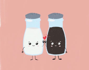 Salt and Pepper | Best Friends | Digital Download | PDF File | Valentines Card | Kitchen Decor