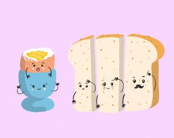 Eggs and Soldiers | Best Friends | Digital Download | PDF File | Valentines Card | Kitchen Decor