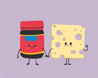 Marmite and Cheese | Best Friends | Digital Download | PDF File | Valentines Card | Kitchen Decor