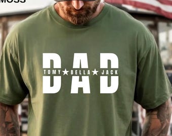Custom Dad Shirt With Kids Names, Personalized Father's Day Shirt, New Daddy Shirt, Father's Day Gift for Dad, Comfort Colors Dad Life Shirt