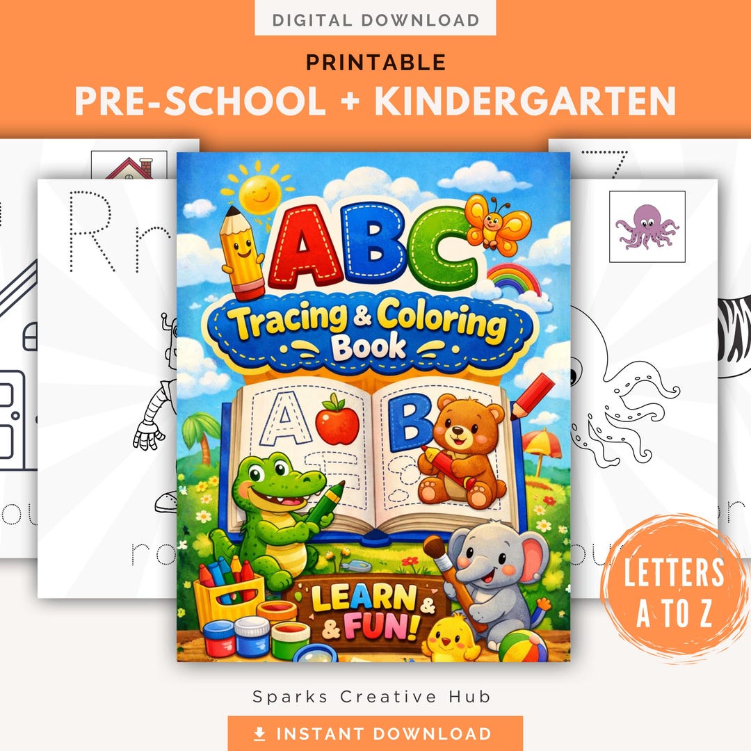 Alphabet Tracing and Coloring Printable Book A to Z | Learn to Write ...