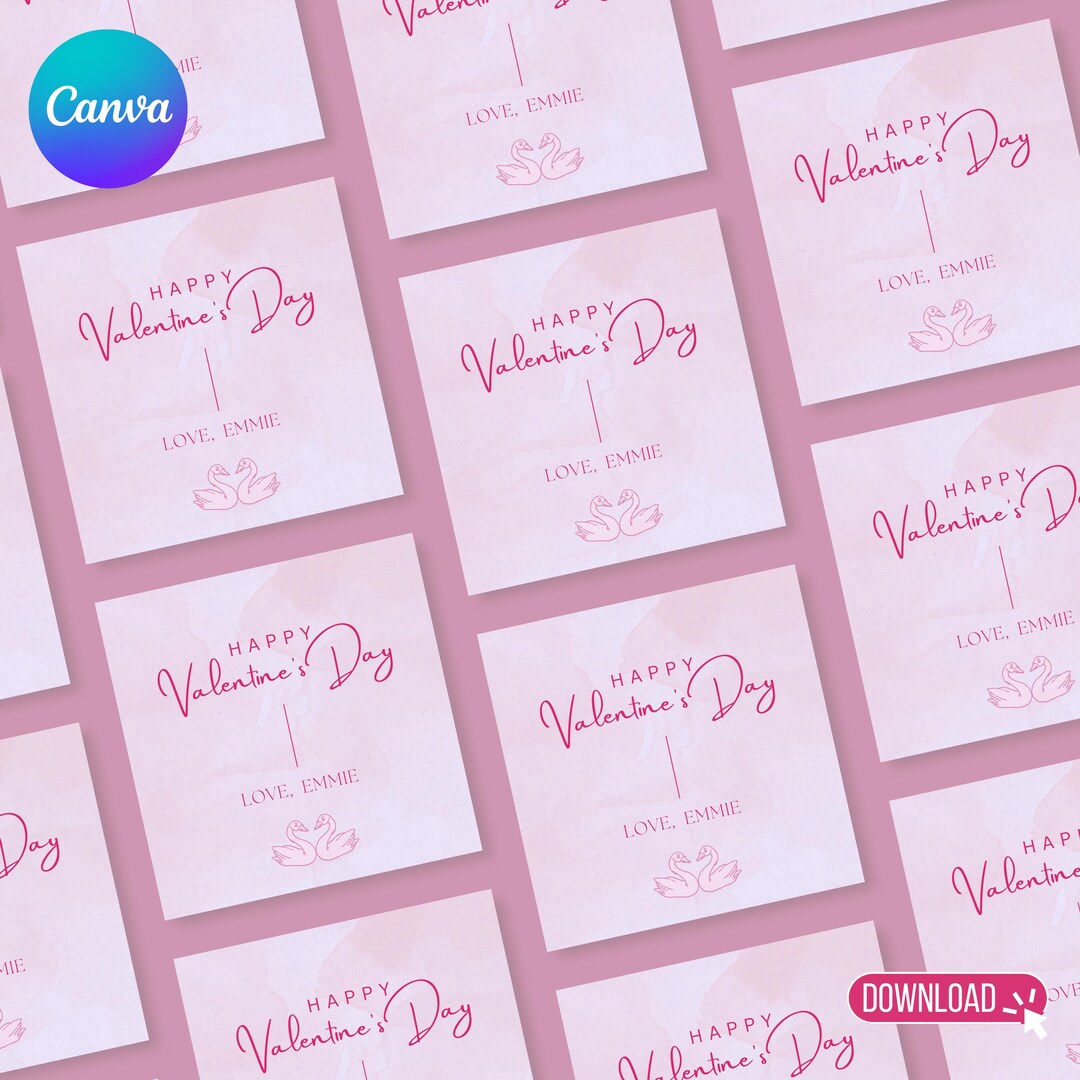 Printable Valentine’s Day Gift Tag and Card, Class Valentine, Printable ...