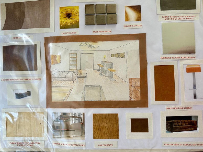 Handmade Boards of Interior Design Projects. Placed in Black Case. 10 ...