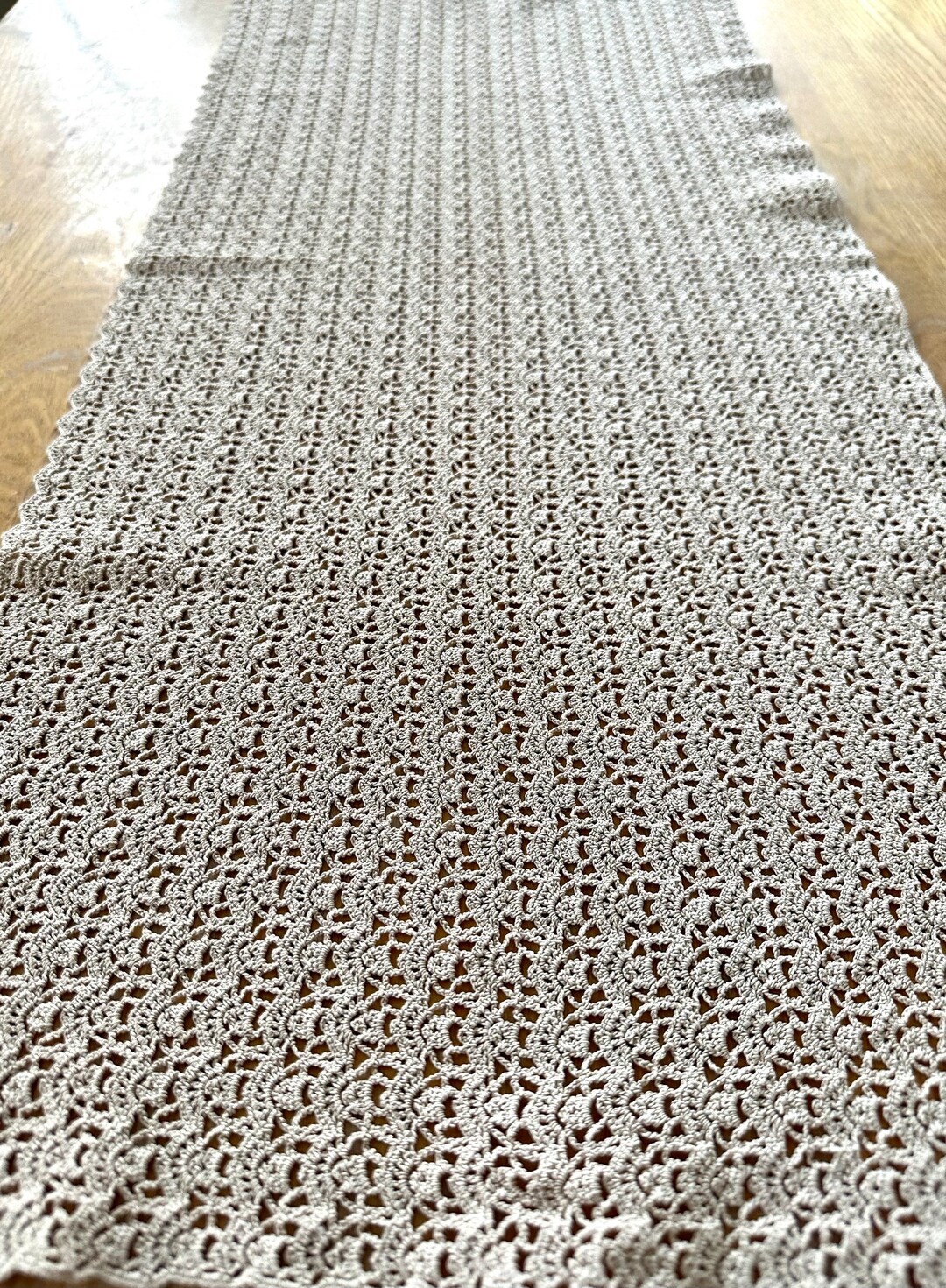 Vintage White Crochet Table Runner Etsy