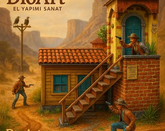 cowboy town sheriff police station.Book Nook Diorama