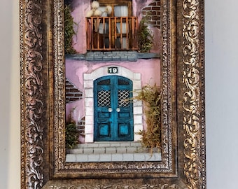 house, door, key, hanger, wall, table