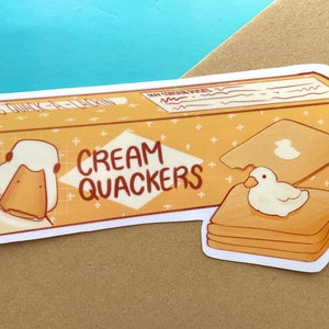 Cream Quackers Goose vinyl sticker// Meme Goose Sticker Vinyl Water Resistant Sticker, Goose Stickers, duck gifts, duck sticker