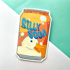 Silly Soda Goose vinyl sticker// Meme Goose Sticker Vinyl Waterproof Sticker,Goose Stickers, duck gifts, duck sticker, Silly goose sticker