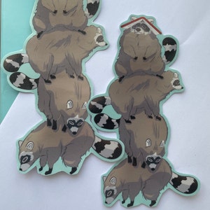 Raccoon stack vinyl sticker// Meme Sticker, Raccoon Stickers, raccoon gifts, raccoon sticker, trash panda sticker,  cute animal sticker