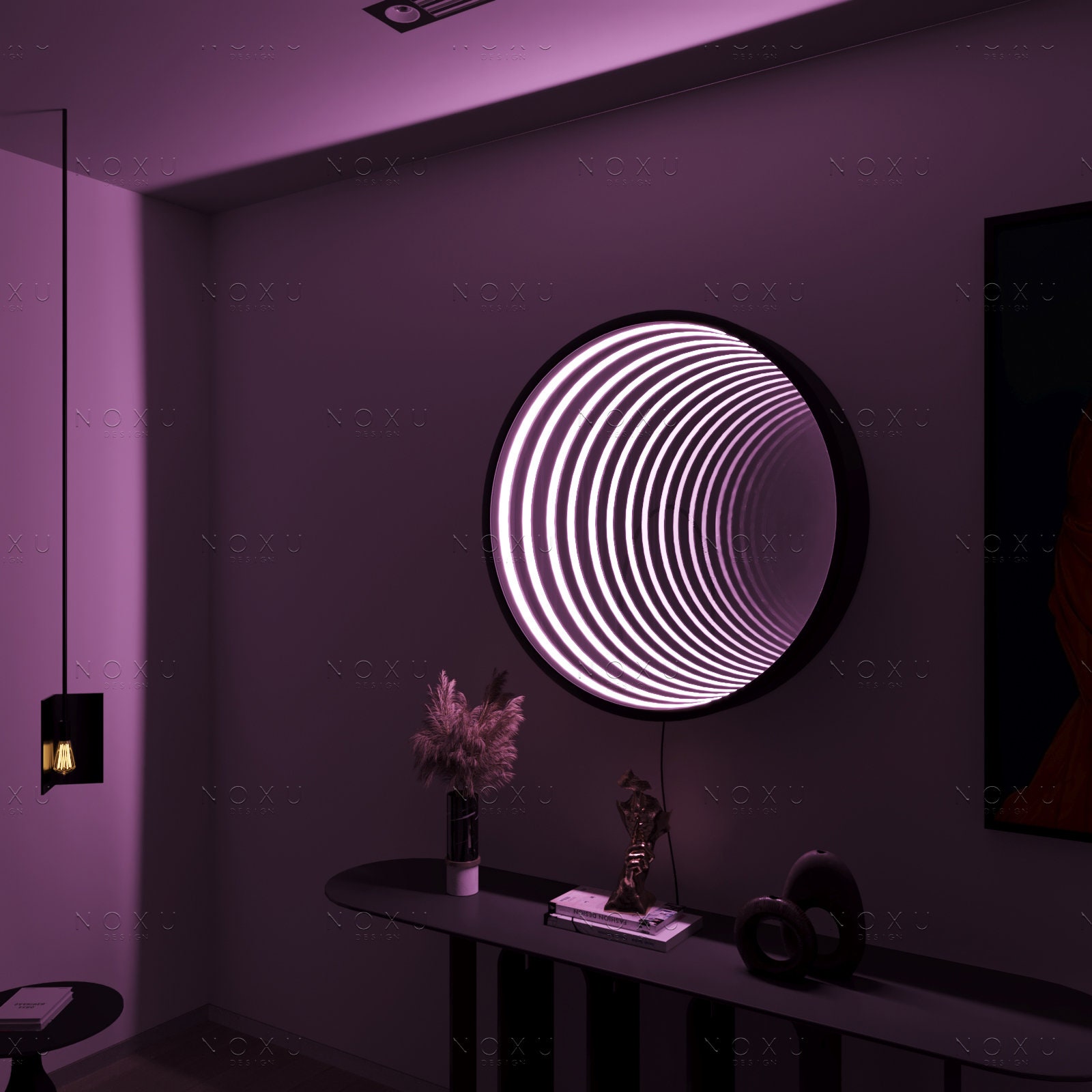 Noxu Design Infinity LED Circle Mirror Infinity RGB LED Etsy UK