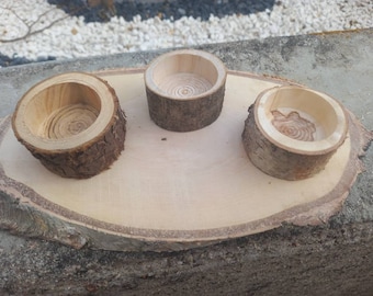 Bougeoirs rondins  3/lot