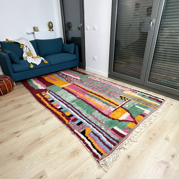 Tapis Berbère Boujad multicolore - 260cm x 150cm - Fait Main