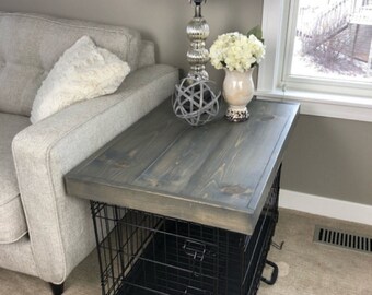 Dog Crate Topper, Dog Crate Cover, Crate Topper, Dog Crate Table Top, Dog Kennel Wood Table Top, Kennel Topper, Dog Crate Furniture