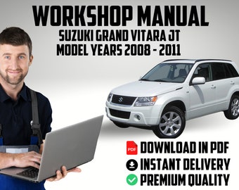 Official factory workshop service repair car fix manual Suzuki Grand Vitara JT Model Years 2008 to 2011 repair guide download