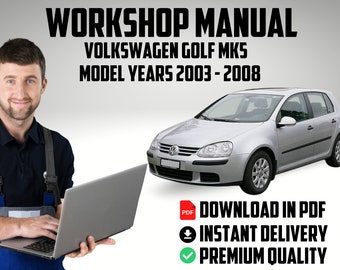 Official factory workshop service repair car fix manual Volkswagen Golf MK5 / A5 / Typ 1K Model Years 2003 to 2008 repair guide download