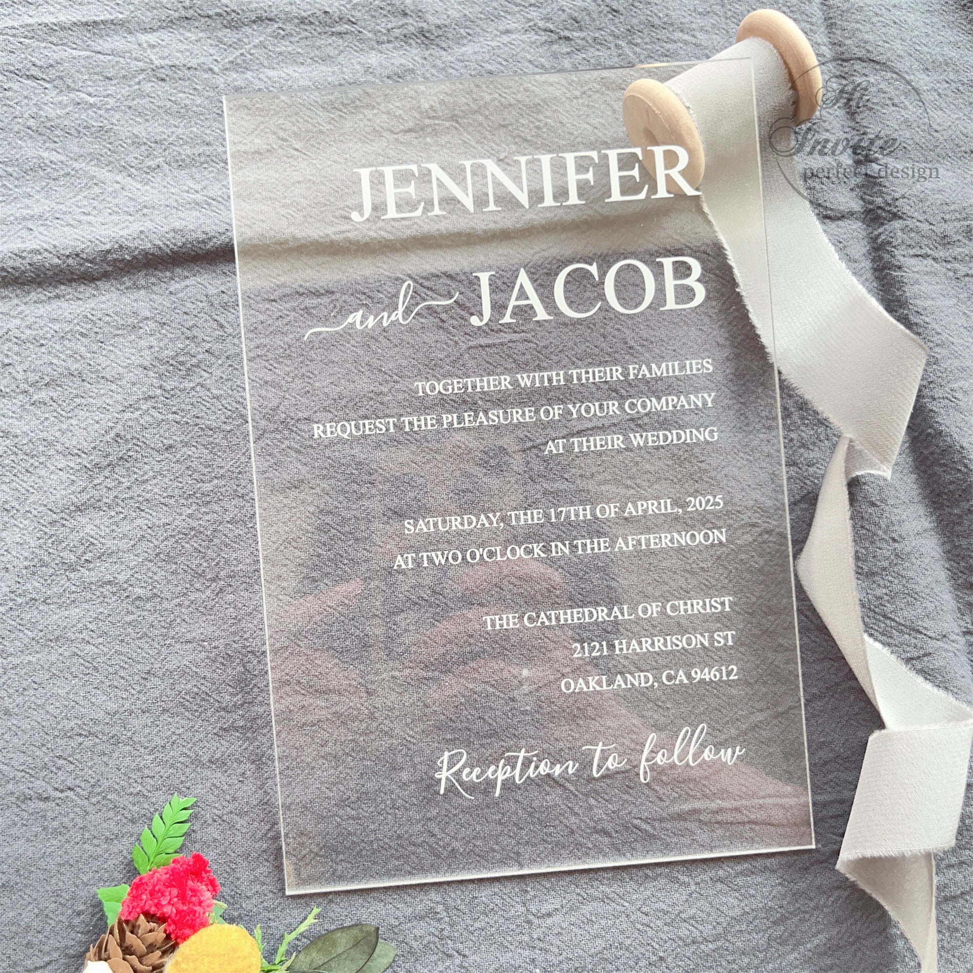 Elegant Acrylic Wedding Invitation Thickness With UV Printing Etsy