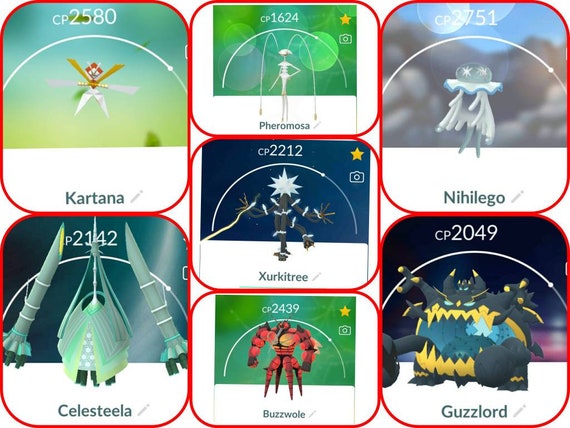 Pheromosa / Buzzwole / Xurkitree / Nihilego / Kartana / 