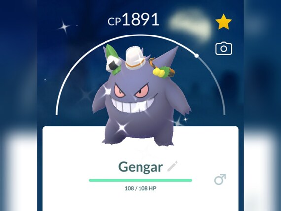 Shiny Gengar wearing Halloween Costume 2023 for Pokemon Go. Registered  trade or wait until become Ultra friend for trade.