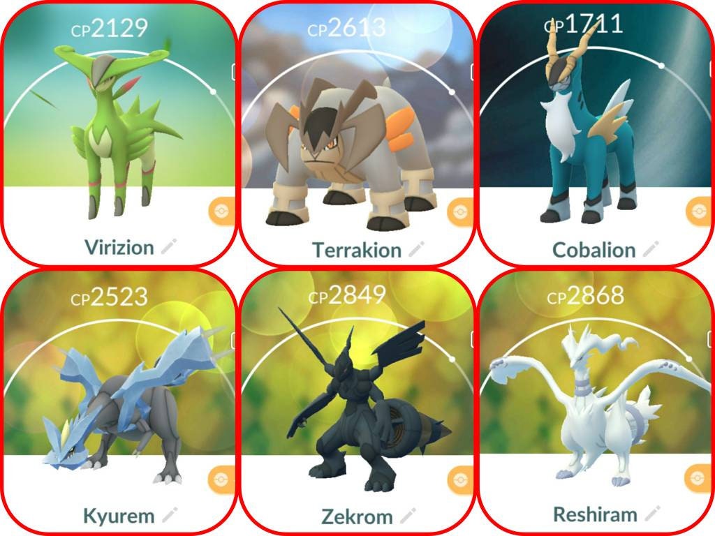 Reshiram Zekrom Kyurem Virizian Cobalion Terrakion Keldeo 